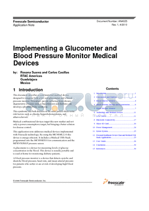 AN4025 datasheet - Implementing a Glucometer and Blood Pressure Monitor Medical Devices