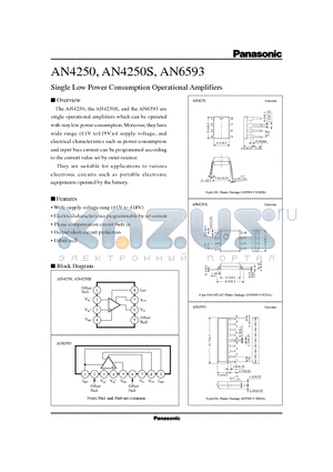 AN4250S datasheet - Single Low Power Consumption Operational Amplifiers