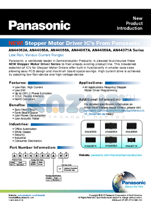 AN44063A datasheet - Stepper Motor Driver ICs From Panasonic