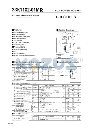 2SK1102 datasheet - N-CHANNEL SILICON POWER MOS-FET