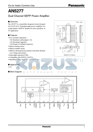 AN5277 datasheet - Dual Channel SEPP Power Amplifier