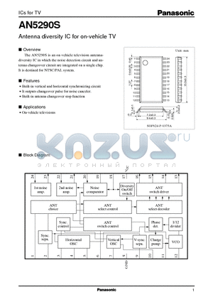 AN5290S datasheet - Antenna diversity IC for on-vehicle TV