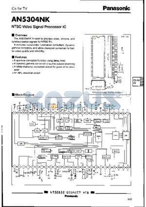 AN5304 datasheet - NTSC VIDEO SIGNAL PROCESSOR IC