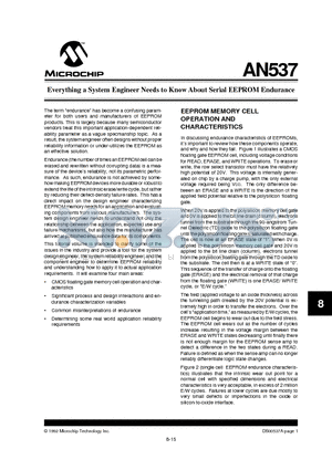 AN537 datasheet - Everything a System Engineer Needs to Know About Serial EEPROM Endurance