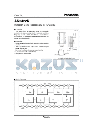 AN5422K datasheet - Deflection-Signal-Processing IC for TV/Display