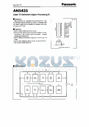 AN5435 datasheet - Color TV Deflection-Signal Processing IC