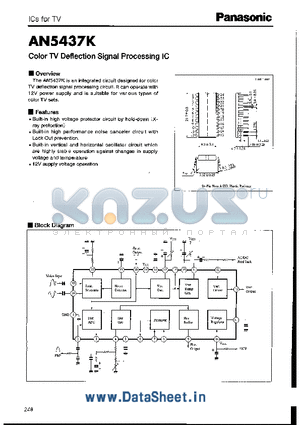 AN5437K datasheet - Color TV Deflection Signal Processing IC