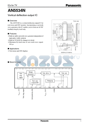 AN5534N datasheet - Vertical deflection output IC