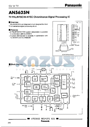 AN5625N datasheet - TV PAL/NTSC/M-NTSC CHROMINANCE-SIGNAL PROCESSING IC