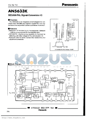 AN5633 datasheet - SECAM-PAL SIGNAL-CONVERSION IC