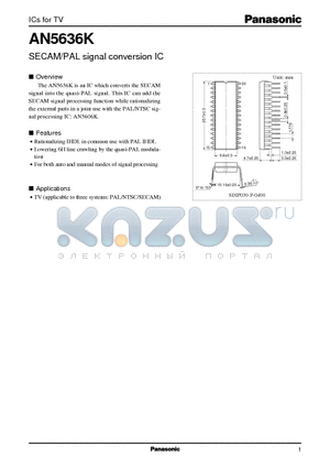 AN5636 datasheet - SECAM/PAL signal conversion IC