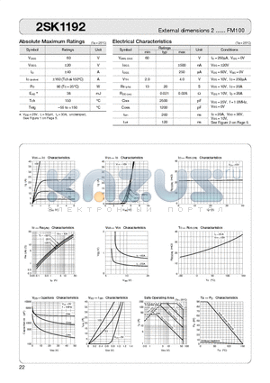 2SK1192 datasheet - MOSFET