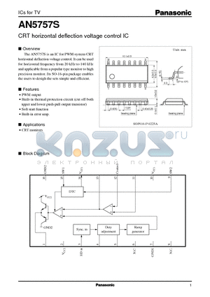 AN5757S datasheet - CRT horizontal deflection voltage control IC