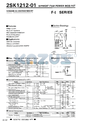 2SK1212-01 datasheet - N-CHANNEL SILICON POWER MOS-FET