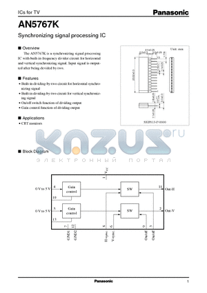 AN5767 datasheet - Synchronizing signal processing IC