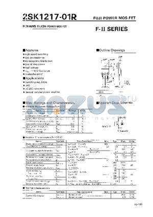 2SK1217-01R datasheet - N-CHANNEL SILICON POWER MOS-FET