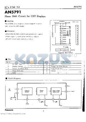 AN5791 datasheet - PHASE SHIFT CIRCUIT FOR CRT DISPLAYS