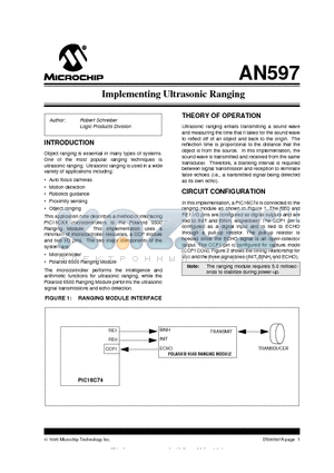 AN597 datasheet - Implementing Ultrasonic Ranging