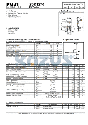 2SK1278 datasheet - N-channel MOS-FET