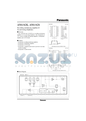 AN618 datasheet - Recording and playing amplifier IC for answering telephones