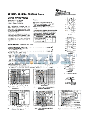 CD4023A datasheet - CMOS NAND Gates