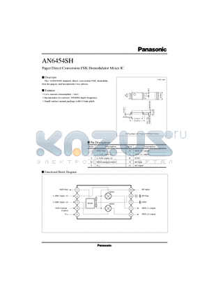 AN6454SH datasheet - Pager Direct Conversion FSK Demodulator Mixer IC