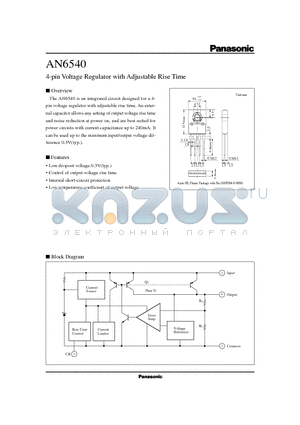 AN6540 datasheet - 4-pin Voltage Regulator with Adjustable Rise Time