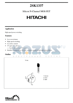 2SK1337 datasheet - Silicon N-Channel MOS FET