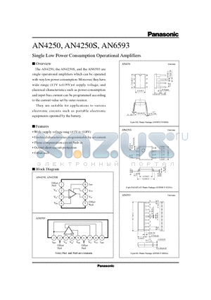 AN6593 datasheet - Single Low Power Consumption Operational Amplifiers
