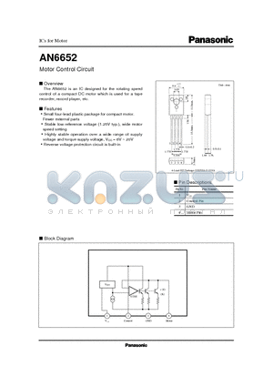 AN6652 datasheet - Motor Control Circuit