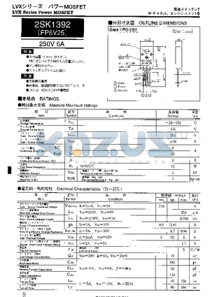 2SK1392V datasheet - LVX Series Power MOSFET