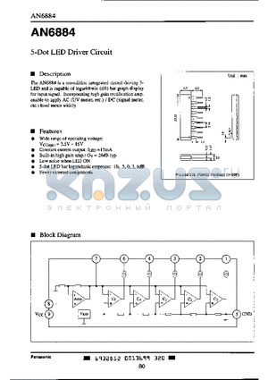 AN6884 datasheet - 5-Dot LED Driver Circuit