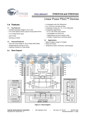 CY8C41123-24SXIT datasheet - Linear Power PSoC Devices