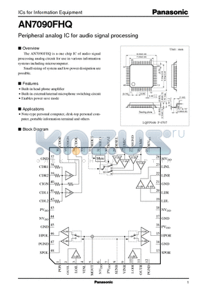 AN7090 datasheet - Peripheral analog IC for audio signal processing