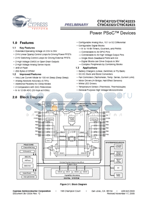 CY8C42223 datasheet - Power PSoC Devices