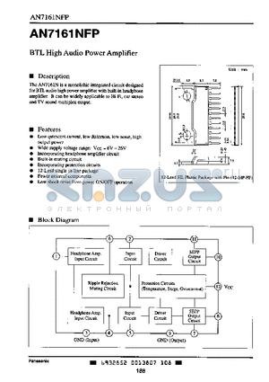 AN7161NFP datasheet - BTL High Audio Power Amplifier