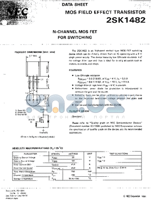 2SK1482 datasheet - N-Channel MOS FET FOR Switching