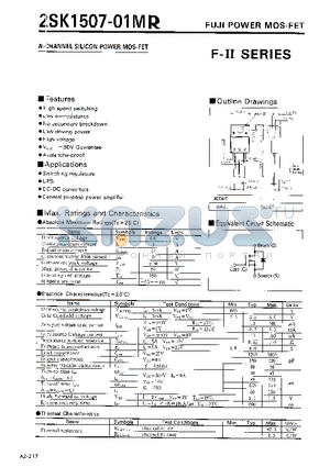 2SK1507-01MR datasheet - N-Channel Silicon Power Mos-fet(F-II Series)