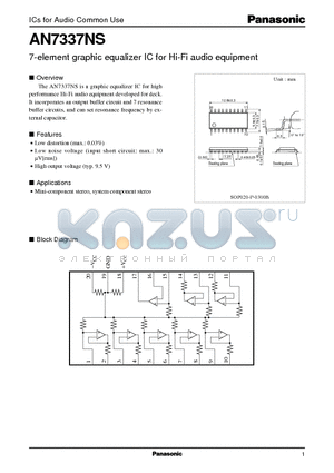 AN733 datasheet - 7-element graphic equalizer IC for Hi-Fi audio equipment