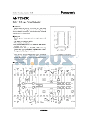 AN7354SC datasheet - Dolby B/C-type Noise Reduction