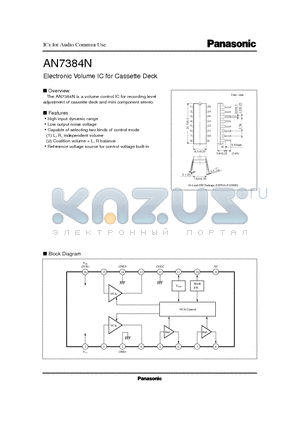 AN7384N datasheet - Electronic Volume IC for Cassette Deck