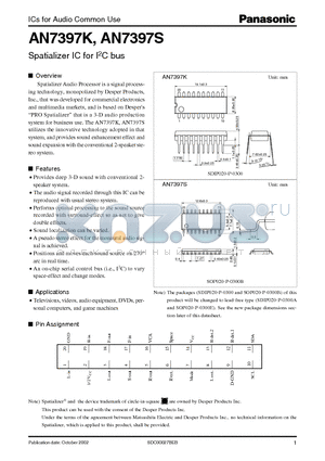 AN7397K datasheet - Spatializer IC for I2C bus