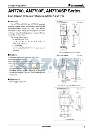 AN7706F datasheet - Low-dropout three-pin voltage regulator 1.2-A type