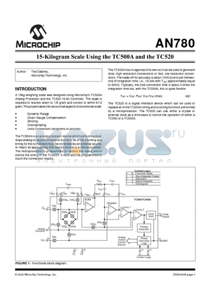 AN780 datasheet - 15-Kilogram Scale Using the TC500A and the TC520