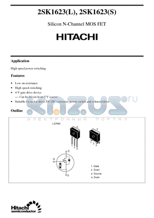 2SK1623S datasheet - Silicon N-Channel MOS FET
