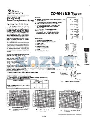 CD4041UB datasheet - CMOS QUAD TRUE/COMPLEMENT BUFFER