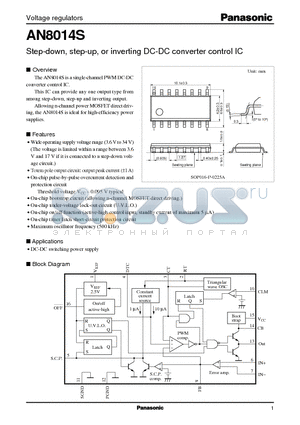 AN8014 datasheet - Step-down, step-up, or inverting DC-DC converter control IC