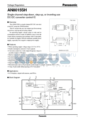 AN8015SH datasheet - Single-channel step-down, step-up, or inverting use DC-DC converter control IC