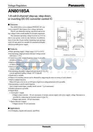 AN8018 datasheet - 1.8-volt 2-channel step-up, step-down, or inverting DC-DC converter control IC