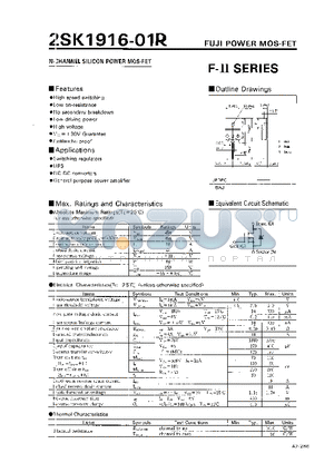 2SK1916-01R datasheet - N-CHANNEL SILICON POWER MOS-FET